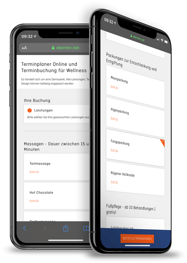 Digitaler Terminkalender und automatisierte Terminbuchung für Wellness und Massagen
